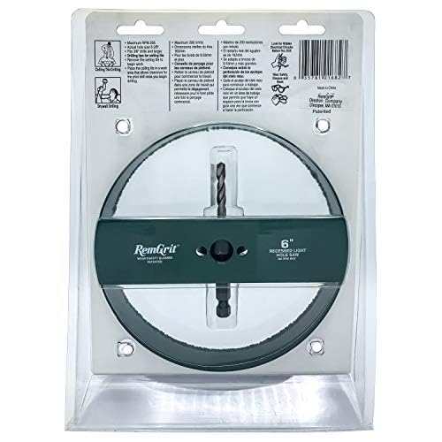 Disston E0101682 6-3/8” Clamshelled RemGrit Carbide Grit Recessed Light Installation Kits 152mm 6-3/8" Hole Saw