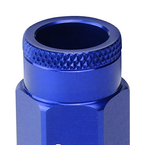 J2 Engineering 7075-T6 Aluminum M12x 1.25 20Pcs 50mm Tall Open-End Lug Nut w/Socket Adapter Blue