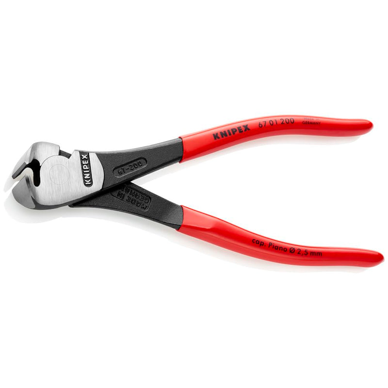 KNIPEX - 67 01 200 Tools - High Leverage End Cutting Nippers (6701200) Red 8-Inch Classic