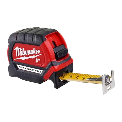 Milwaukee 48227305 Premium Magnetic Tape Measure HP5Mg/27, Red/Black 5 m