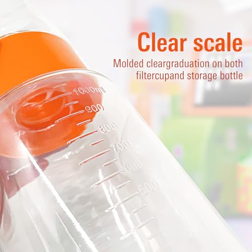 PEKYBIO 500mL Sterile Vacuum Filter Units with 0.45um PES Membrane, Individually Wrapped, Pack of 4Pcs