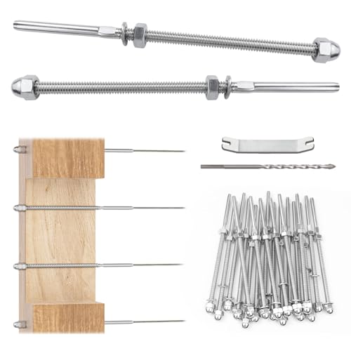 Muzata 20 Pack 1/8" Cable Railing Hardware CR39 Bundle 10 Pack Cable Railing Toggle Anchor Terminal CR07