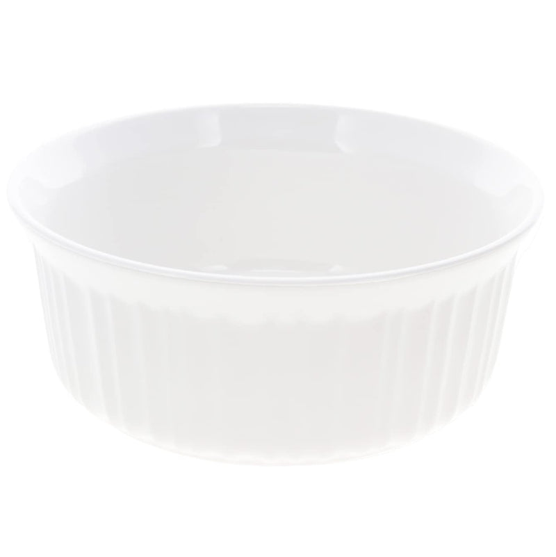 CorningWare FS5 1.5qt Round French White Casserole Dish & F-5-PC 1.5qt French White Plastic Lid