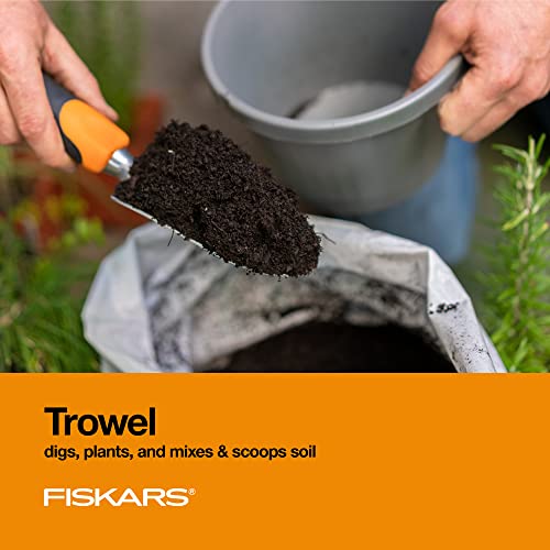 Fiskars 384490-1002 Garden Scratch Tool Set with Shovel, Hand Rake and Spade for Weed Removal, Digging, Gardening, Black/Orange & 79436997J Softgrip Bypass Pruner, Black/Orange Small Tool Set + Bypass Pruner Standard Packaging