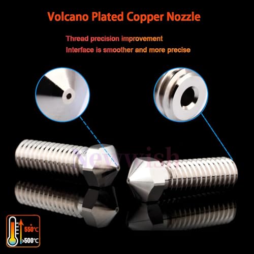 Vyper All Metal Hotend Plated Copper Upgrade Kit High Flow for Vyper,Kobra Max,Kobra Plus Volcano V5 Hotend,High Temperature 500℃ Plated Copper Heater Block,Nozzle 0.4mm,Bi-Metal Heatbreak. Vyper All Metal Hotend Plated Copper Kit