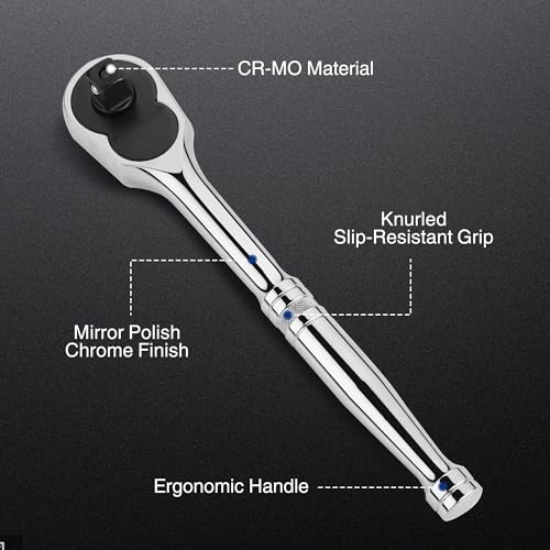 WORKPRO 3-Piece Ratchet Set, 1/4", 3/8", 1/2" Drive, 72-Tooth combo kit(1/4,3/8,1/2)