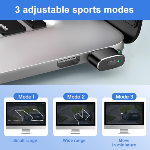 USB Mouse Jiggler Non-Detectable with LED Display - Automatic Mouse Mover with 3 Modes, Plug & Play, Memory Function - Compatible with Windows, Mac, Linux - No Driver Required