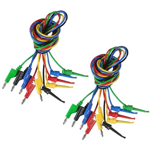 UMLIFE 10PCS Multimeter Test Lead Set Stackable Banana Plug to Test Hook Wire Cable Kit with Protective, Flexible Wire Leads 3.3Ft/1M