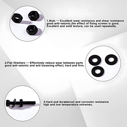 M3 480Pcs Black Hex Socket Screws Metric Thread Hexagon Alloy Steel 12.9 Grade Allen Machine Bolts Nuts Washers Assortment Kit with Wrench Key