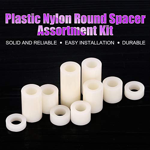 Swpeet 645Pcs Nylon Round Spacer Standoff Screw Nut for M6 Screws Prototyping and 9 Sizes Hex Nuts Assorment Kit for M2 M2.5 M3 M4 M5 M6 M8 M10 M12