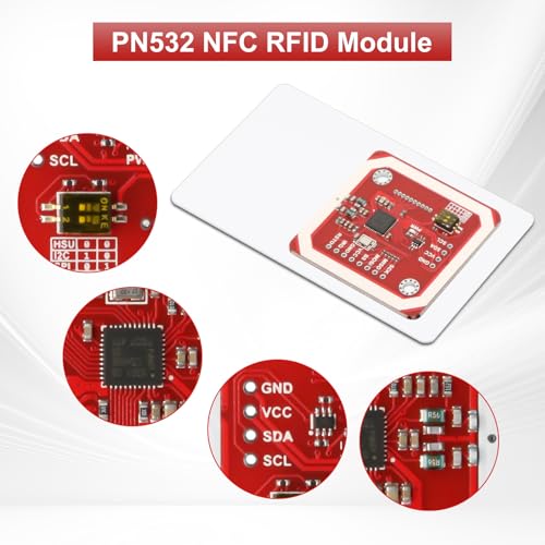 PN532 NFC NXP RFID Module V3 Kit AYWHP 2 Pieces Near Field Communication Reader Module Kit I2C, NFC RFID Card Read Module RFID Reader NFC Sticker Compatible with Arduino