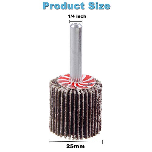 50 Pack Flap Wheel Sander,1" x 1" x 1/4" Shank Flap Wheels