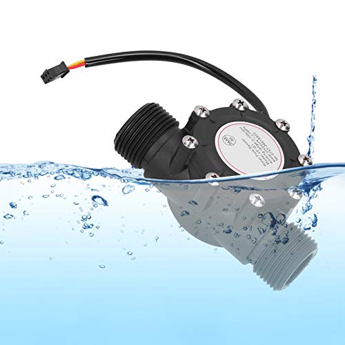 Water Flow Sensor for Swimming Pool Systems, Hall Effect, G1 Male Thread, 1-100 L/min, DC 3-24V, Plastic, Model YF-G1