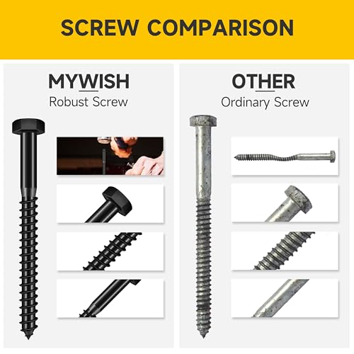 MYWISH (20Sets) 1/4" x 3" Hex Head Lag Bolts & Mywish 74Pcs 5/16" Hex Head Lag Screws Assortment Kit, Heavy Duty Lag Bolts with Washers, 304 Stainless Steel Bolts 18-8, 7-Size Wood Screws for Outdoor