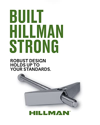 Hillman 50 Pcs Toggle Bolt (1/4" x 5") | Round Head Machine Screw Anchors for Hollow Walls | Zinc Plated Heavy Duty Fasteners for Drywall, Plaster, Tile & Hollow Block Mounting 1/4" x 5"