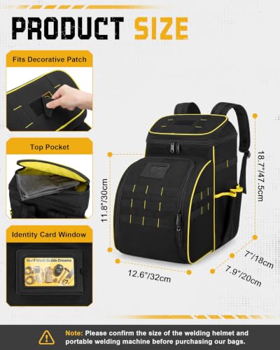YARWO Welding Tool Backpack for Men, Tool Bag for Welding Tools and Helmet