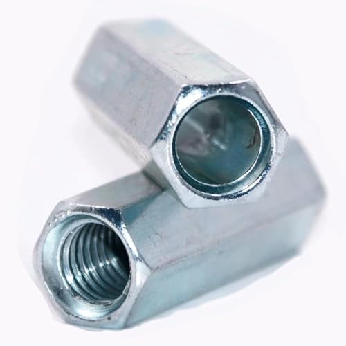 M16-2 x 49mm Long Rod Metric Hex Coupling Galvanized Carbon Steel Hex Threaded Rod Coupler for Furniture, Electronic, Industrial 8 Pcs M16-2x49mm（8 Pcs）