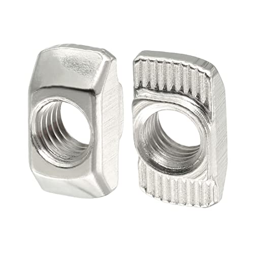 uxcell Sliding T Slot Nuts, M8 Half Round Roll in T-Nut for 4545 Series Aluminum Extrusion Profile, Carbon Steel Nickel-Plated, Pack of 30
