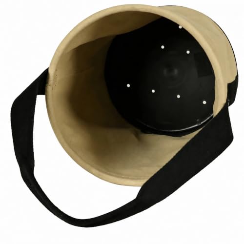 Canvas Tool Bucket with Plastic Bottom & Drain Holes, Heavy-Duty Work Bag