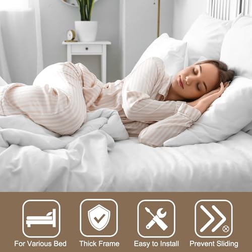 QUARKZMAN Pack of 6 Mattress Slip Stop, Mattress Holder Latch, Mattress Holder, Non-Slip Mattress Stopper to Prevent Slipping, 4.7 inches L x 3.7 inches W x 2 inches, White | Matratzenhalterung Riegel Matratzenhalter rutschfeste Matratzenstopper zur Ve...