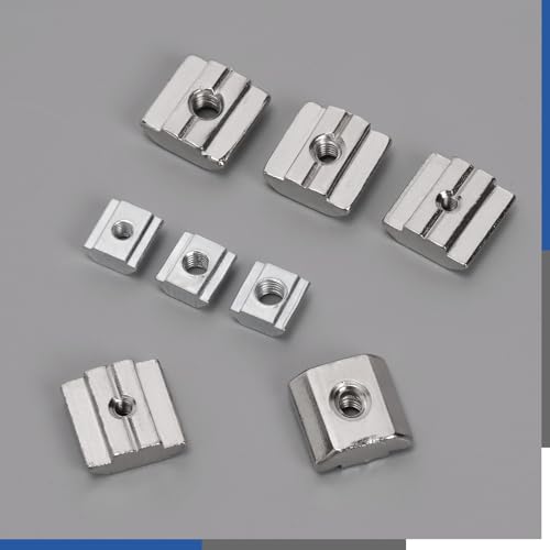 Glarks 75pcs M3/M4/M5 30 Series T-Slot Nut Kit, Carbon Steel T Slot Sliding Nuts, Metric Thread Slide in T-Nut, Hammer Head T Nut, European Standard Slide Nuts for 3030 Aluminum Profile