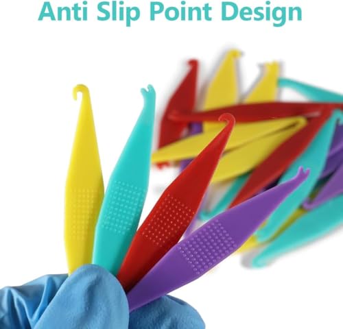 Pack of 10 Orthodontic Elastic Disposable Plastic Braces, Colorful Disposable Plastic Hooks for Orthodontics, Elastic Rope Hook, for Braces Dental Gaps Crooked