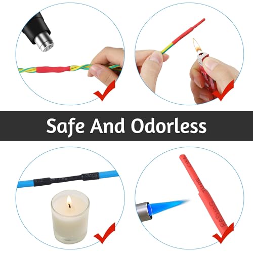 Heat Shrink Tubing Set, 580 Pieces, Heat Shrink Tubes, Colored Includes 6 Colors and 11 Sizes, 2:1 Shrink Ratio, Heat Shrink Tube, Waterproof, Suitable for Cable Insulation, Protect