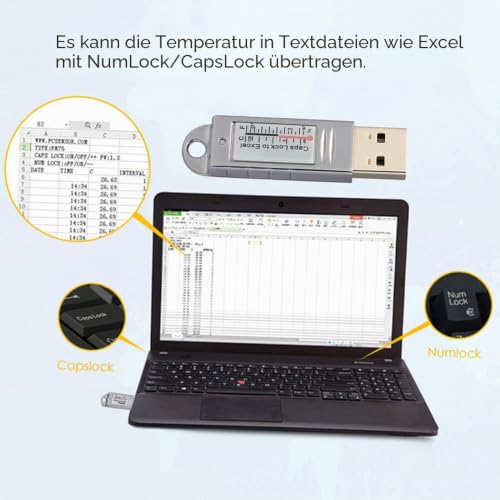 Docooler PCsensor USB Thermometer Temperature Sensor Data Logger Recorder for PC Laptop Silver