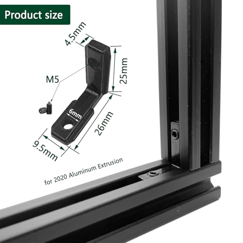 200pcs M5 T-Nuts Screws Kit;30Pcs Black 2020 Corner Bracket with 62Pcs T Nuts for 8020 2040 2020 T Slot Extruded Aluminum Rail