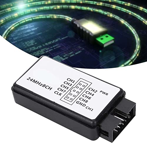 USB Logic Analyzer 24MHz Mini Digital Pocket Size 8 Channel Input Memory Device Set