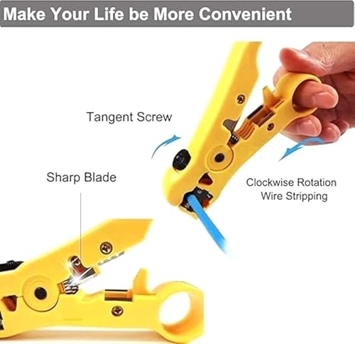 Coax Cable Crimper Tool Kit, RG6 RG59 Coaxial Compression Tool