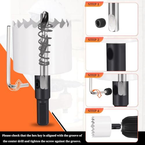 METALLIXITY Bi-Metal Hole Saw 9-1/4" 235mm W/ 2 Drill Bits White 235mm (9-1/4")