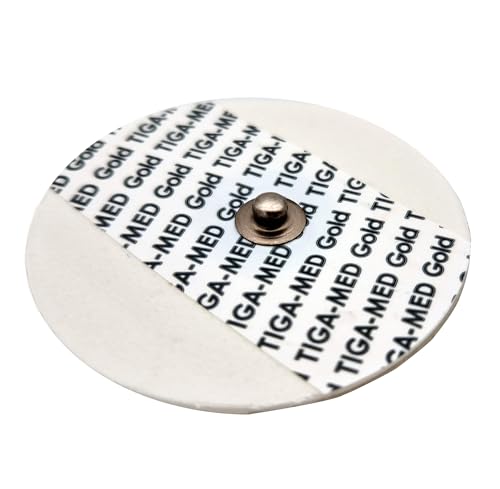 TIGA-MED Disposable ECG Electrodes - Liquid Gel/Wet Gel, Diameter 48 mm - Pack of 120 (4 x 30) - Standardised Connection - Made in EU - Strong Adhesion