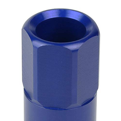 J2 Engineering 20 Pcs 7075 Aluminum Tall Open End M12 x 1.25 Lug Nuts Set w/Socket Adapter, Blue, Fit Conical Seat, LN-T7-003-125-BL