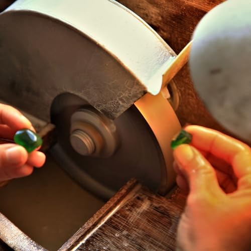 HARFINGTON Diamond Lapidary Wheel 6 Inch x 1 Inch Arbor Hole 320 Grit Grinding Wheels for Stone, Marble, Glass, Ceramics, Crystal, Carbide, Steel 320 Grits