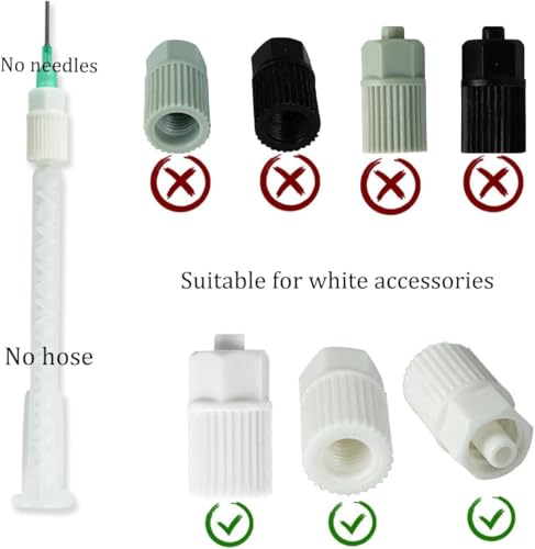 50 Pieces White Epoxy Mixing Tips Nozzles Straws Mixer and 10 Pieces White Mixing Nozzle Connector for Epoxy Tubes Static Tips