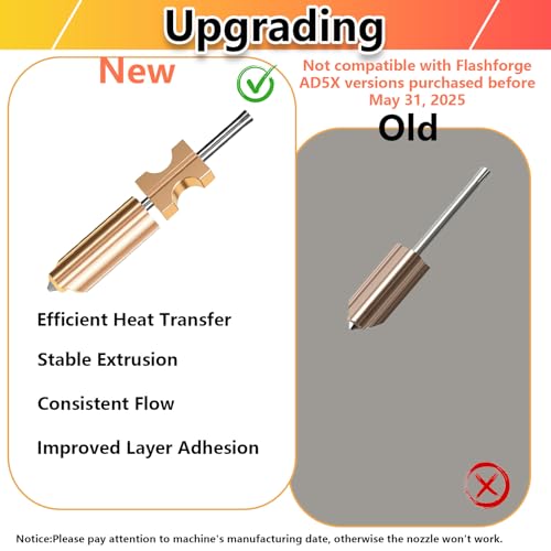 2pcs AD5X Nozzle 0.4mm Quick-Swap for Adventurer 5X