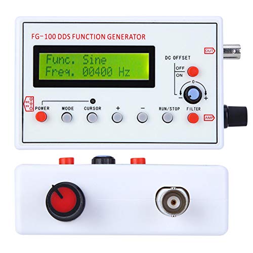 DDS Function Generator, 1HZ-500KHZ DDS Function Low Frequency Signal Generator Frequency Meter Signal Source Module Frequency Counter Sine Triangle Square Sawtooth Waveform FG-100