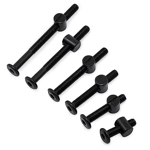 Crib Screws Replacement Set, Delta Crib Screws Hex Socket Cap Bolts Barrel Nut Baby Bed Hardware Replacement Kit Furniture Bolts (70-Set M6×15mm/25mm/35mm/45mm/55mm/65mm/75mm) Black 70Pcs