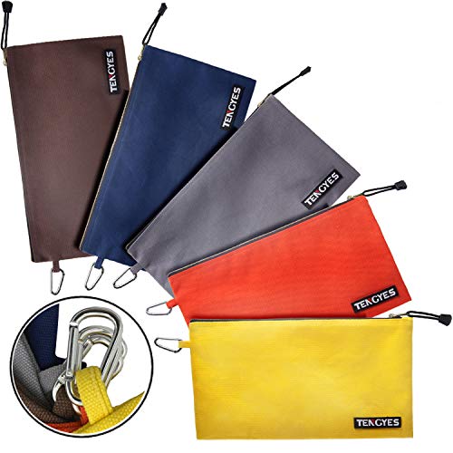 13 Pack Canvas Tool Bag Zipper Pouch - Heavy Duty Tools Utility Pouches, Multipurpose Storage Organizer Tote Bags with Dependable Metal Zippers, 12.5 x 7-Inch