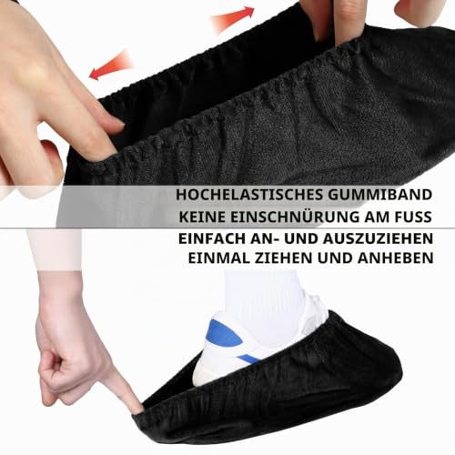 10 Pairs of Reusable Shoe Covers Shoes Non-Slip and Wear-Resistant Machine Washable EU37-43 Black - 5 Pairs
