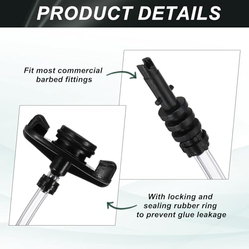 uxcell 2Pcs Air Tube 55cc Glue Adhesive Dispenser Syringes Connector Adapter Replacement for Industrial Glue Liquid Cartridge Dispensing Accessories, Black