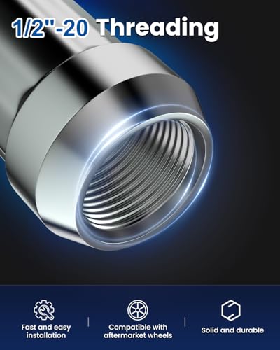 GAsupply 24pcs 1/2x20 Lug Nuts, Chrome 1.38" 35mm Tall Cone Seat
