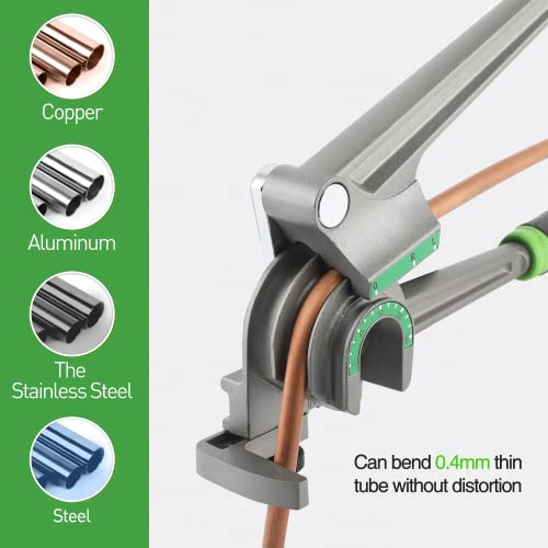 Super Stars 3-in-1 Tubing Bender for 1/4 Inch, 3/8 Inch, and 1/2 Inch Outer Diameter Copper and Aluminum Tubes, 180 Degree HVAC Pipe Bending Tool for AC Repair 1/4", 3/8", 1/2"