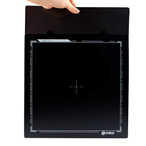 Toaiot 3D Printer CR-10/10S/Pro Magnetic Build Base Plate 310X310 mm/12.2x12.2 inch Flex Magnetic Plate B Side with Adhesive for Double Sided Coad PEI Steel Spring Sheet
