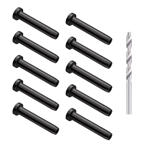 10 Pack Eye Bolt, 1/4” x 5" T316 Stainless Steel Eyebolts + 10 Pack Black Stemball Swage Dead End Invisible Cable Railing Kit Terminal