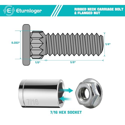 Garage Door Vertical/Curve Track Carriage Bolt and Hinges Combinations