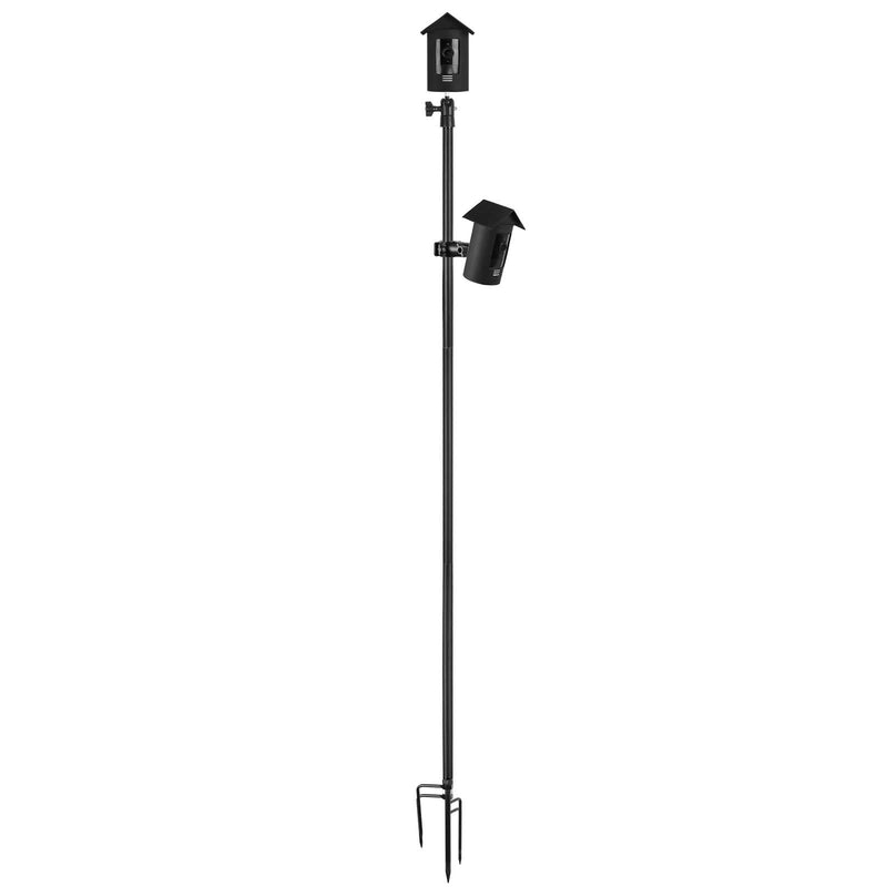 31.49-47.24inch Ground Stake Mount and Weatherproof Silicone Cover Skin Compatible with Stick Up Cam Battery Camera and Solar Panel Ground Stake Mounting Bracket (Black)
