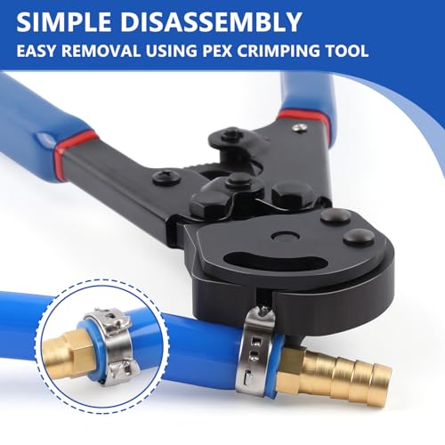 1/2 inch Pex Clamps 250pcs Pex Crimp Rings Single Ear Hose Clamps Stainless Steel Pex Fittings Cinch Clamp Ring for PEX Pipe Tubing 1/2"-250pcs
