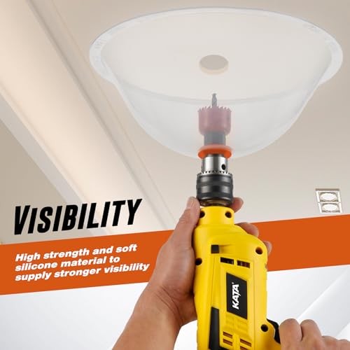 KATA 3 Pack Silicone Dust Bowl for Hole Saw, Hole Cutting Drywall and Ceiling Tile for Installing Recessed Lights, Hole Saw Accessories and Works with All Hole Saws, Extra 6pieces Metal Ring 3PACK